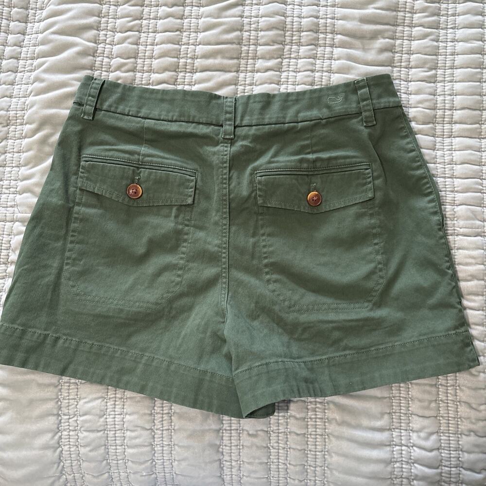 Vineyard Vines 8 Women Shorts Emerald Green EUC Slash Pockets Back Flap Pockets - Picture 2 of 13
